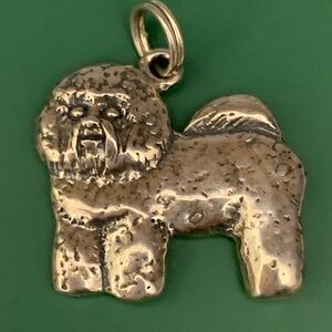 .925 Bichon Frise Dog Sterling Silver Jewelry Charm #pet #retired charm